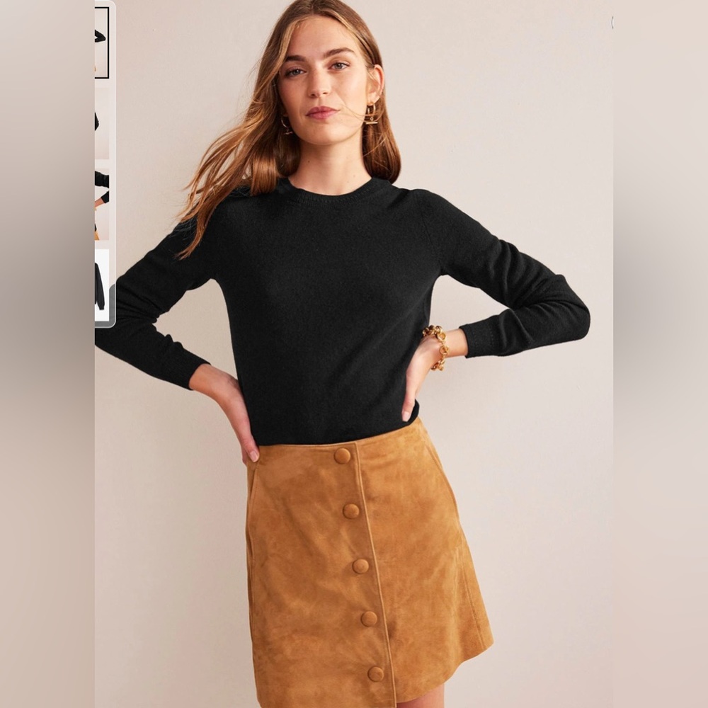Boden Black Eva Crew Neck Jumper